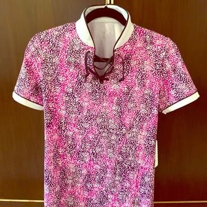 No Fit golf / tennis shirt in spatter paint